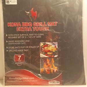 BBQ GRILL MATS by KONA - EXTRA TOUGH - 16" X 13" - NON STICK SURFACE - SET OF 2